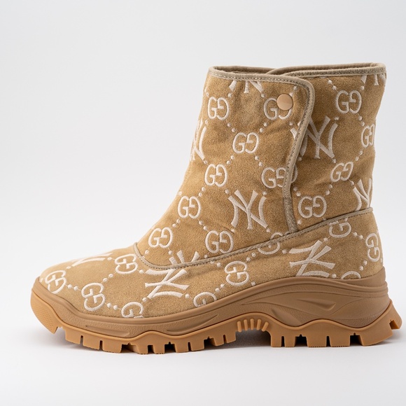 size 13G - Gucci Yankees Ankle Boots Beige GG NY MLB - Picture 5 of 14